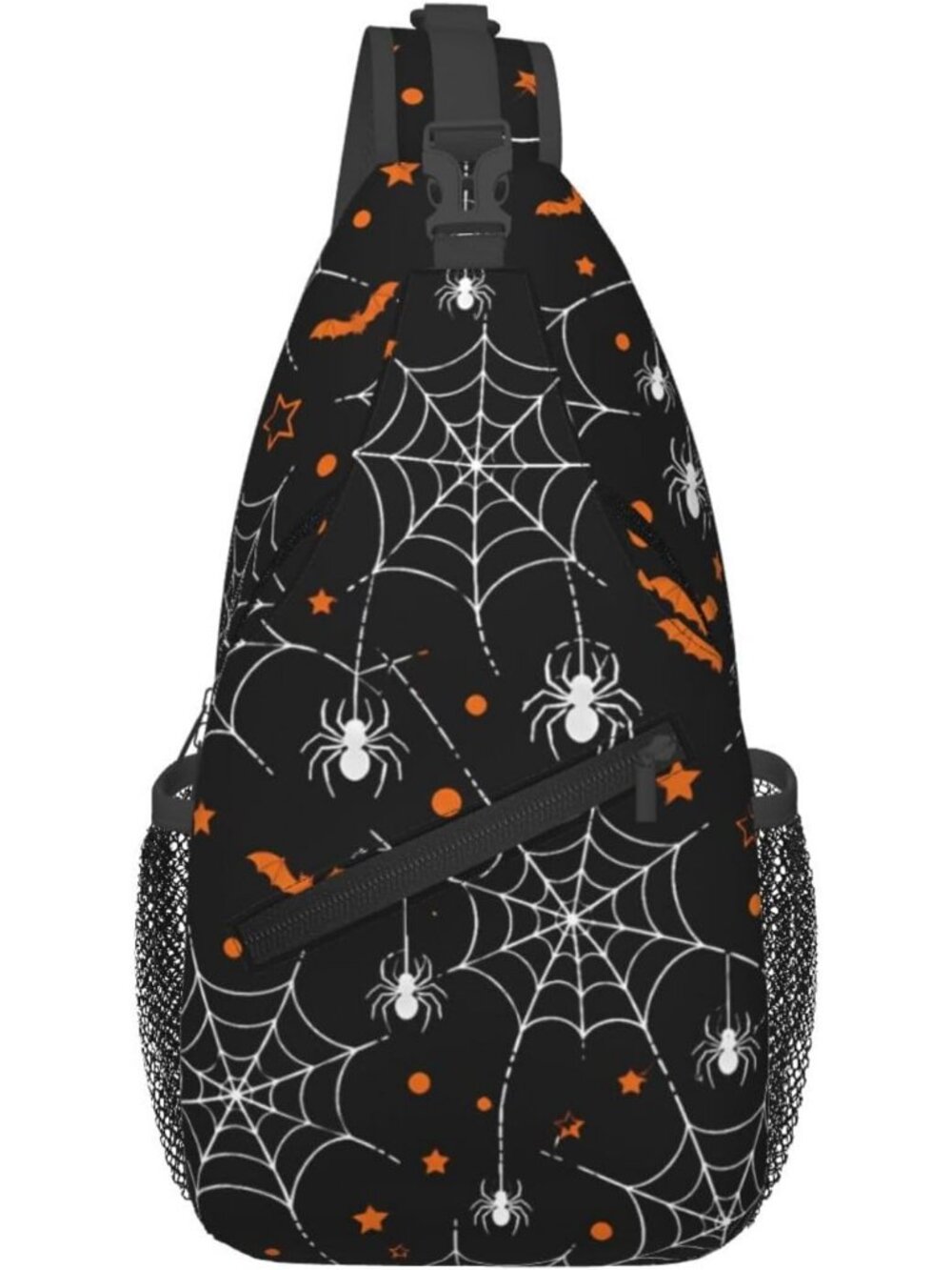 Unisex Black Orange Christmas Halloween Thanksgiving For Travel Sling Backpack